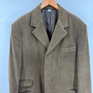 Ike Behar Olive Corduroy Long  Blazer